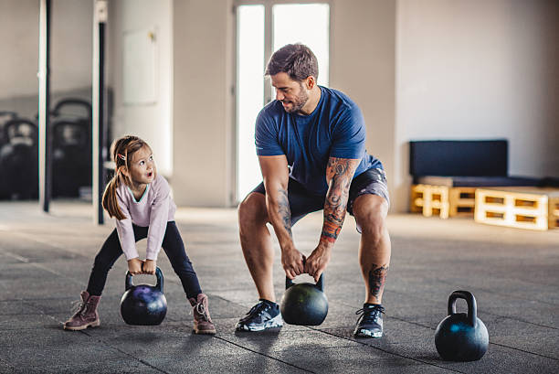 working out with dad